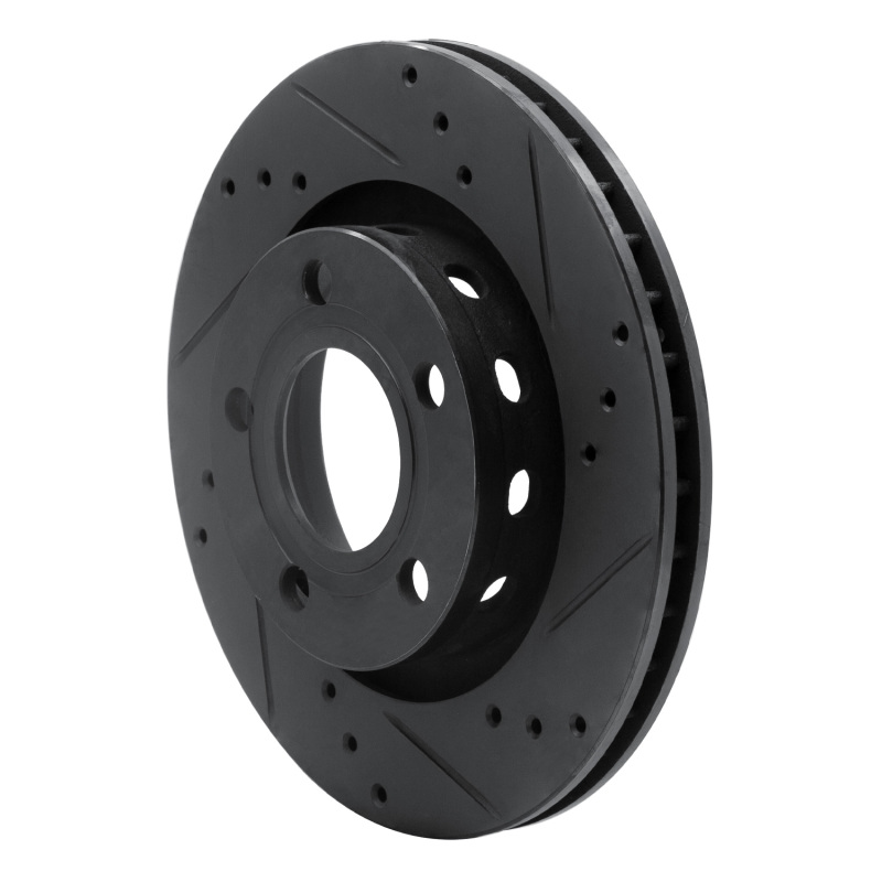 Audi A8 Brake Rotor (1) - Rear Right - R1 Concepts - Drilled & Slotted - Black - `00-`03